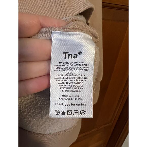 Aritzia's Tna Women's Cozy Fleece Boyfriend Oversized Hoodie Modern Taupe 3 (L) - Picture 8 of 11